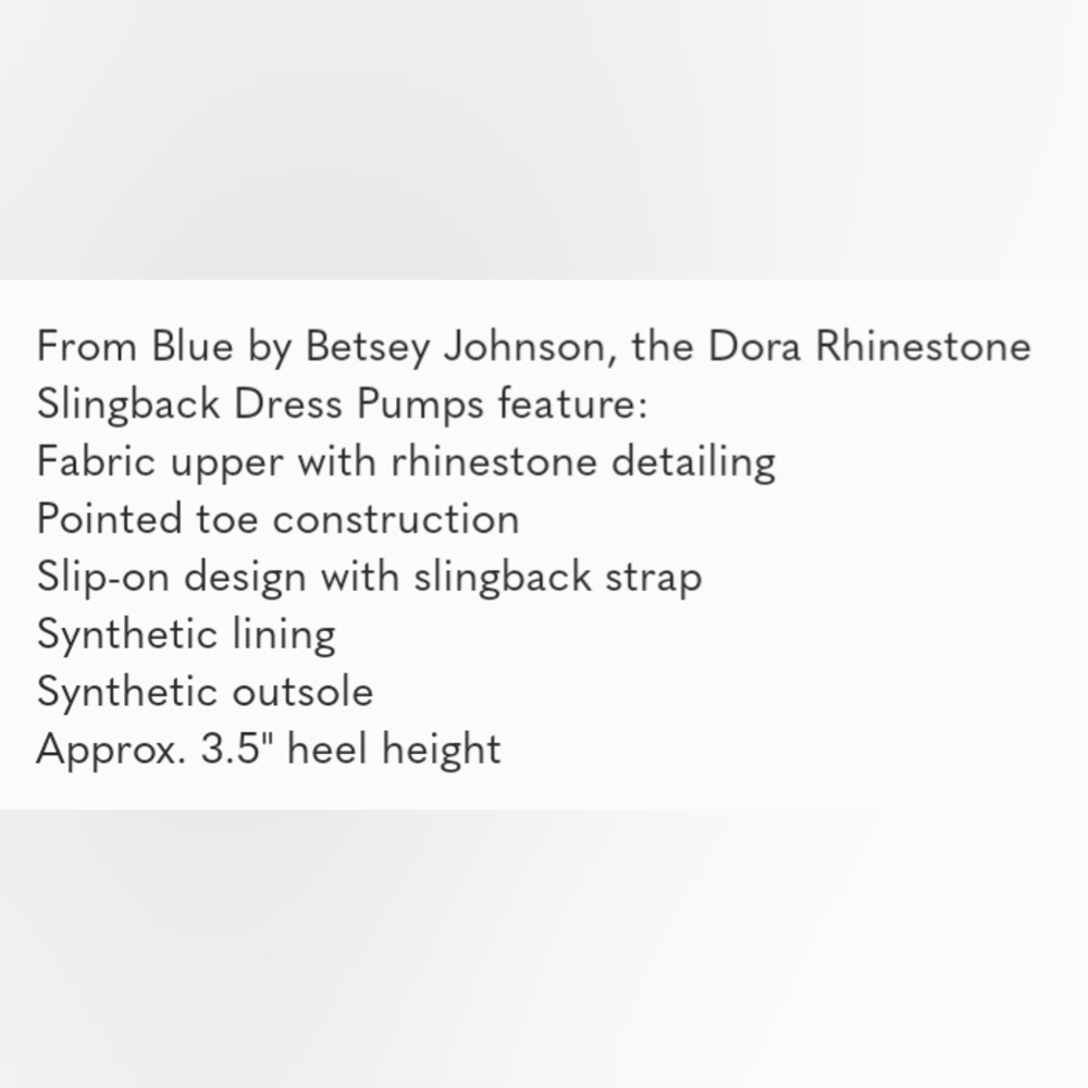 Blue by Betsey Johnson Dora Satin Rhinestone Slingback Dress Pumps SZ 11 New - Picture 8 of 15
